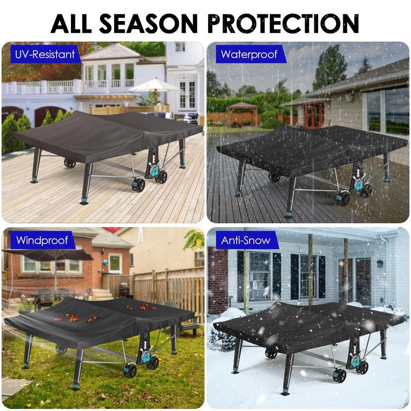 Saking Ping Pong Table Cover, 600D Heavy Duty Waterproof Table