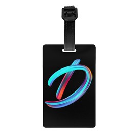 Initial Luggage Tags Suitcase Tags for Backpack, Colorful Letters Design Cruise Bag Tags, Small Novelty Baggage Identifiers ID Name Labels Travel Tag for Women Men Kids, Rainbow Letter D
