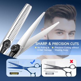 FOGOSP 5.5" Professional Hair Scissors Set with CNC Tech Straight and Thinning Scissors for Barbers and Salon Stylist Japan 440C Stainless Steel Sharp Ergonomic Lightweight (5.5, kit)