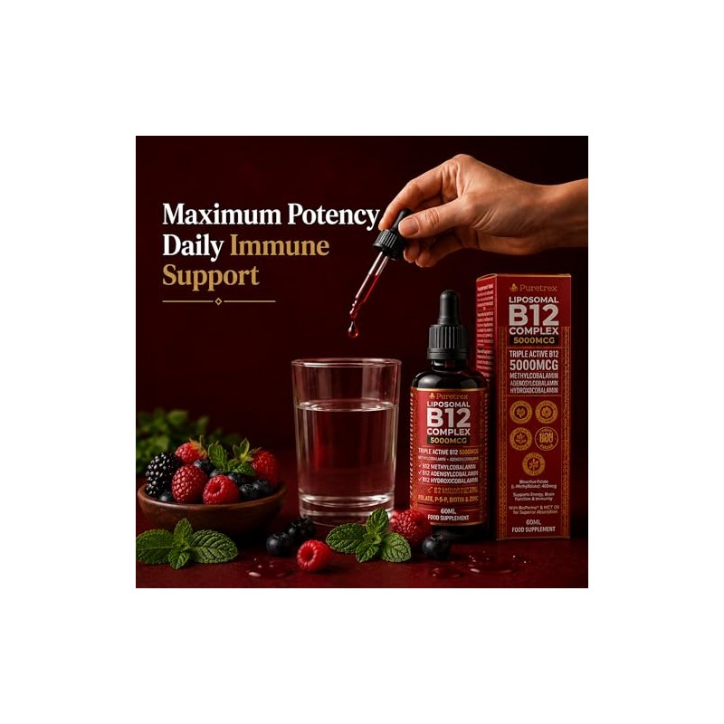 Vitamin B12 Complex Liquid Supplement, Drops 60 ML