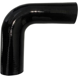 Haturmyko ID 2.5" to 3" 90 Degree Reducer Silicone Elbow Coupler, Leg Length 8" (203mm) 4-Ply Reinforced Universal Straight Silicone Radiator Hose Reducer Intake Turbo Pipe
