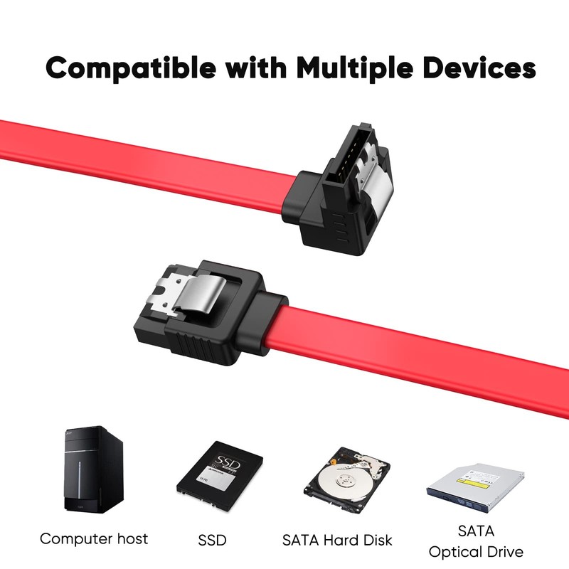 CableCreation SATA III Cable, [2-Pack] 8-inch SATA III 6.0 Gbps