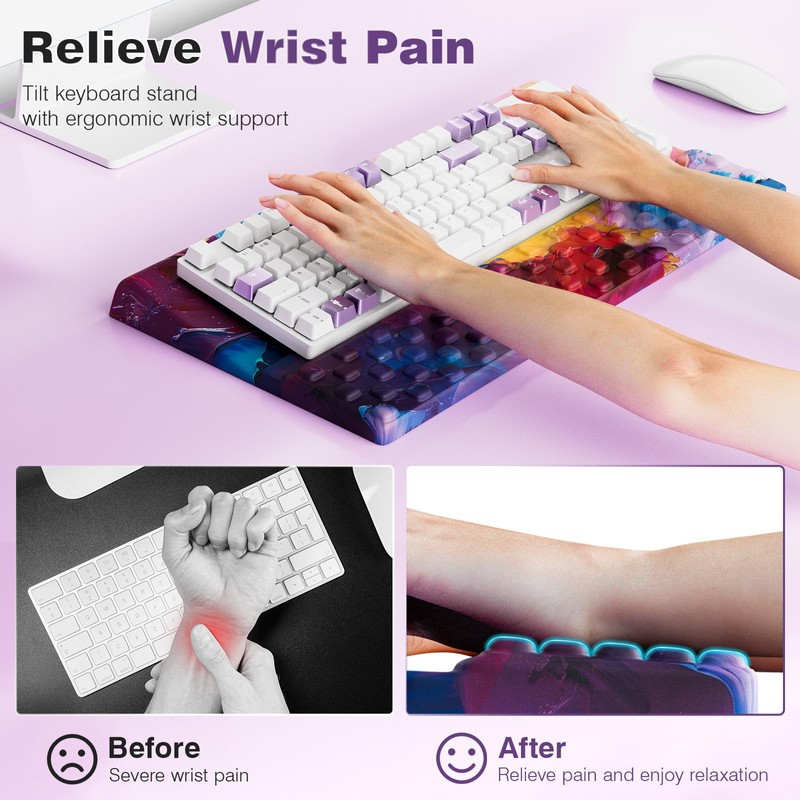 Ospelelf Keyboard Wrist Rest Comfortable Ergonomic Keyboard Stand Riser Holder