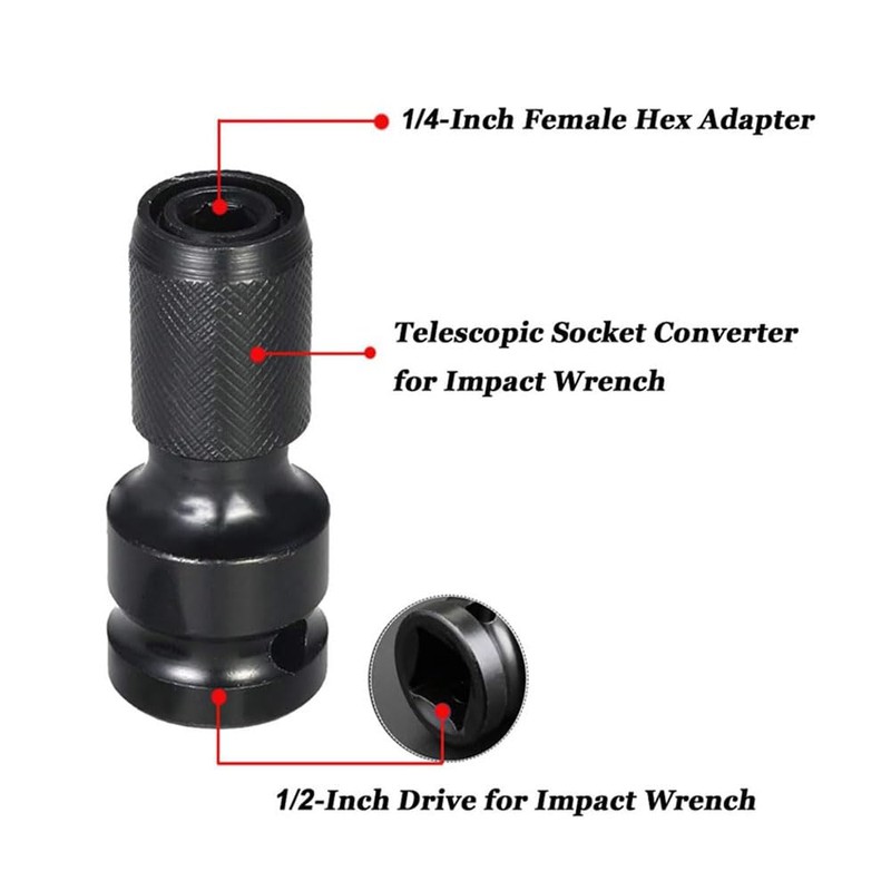 Shallho 2 pieces 1/2 inch square drive to 1/4 inch