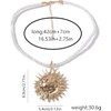 DIONFEI Exquisite Gold Sun Pendant Beige Rope Necklace - Retro