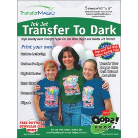 Transfer Magic Fxtd-5 Ink Jet Transfer Paper for Dark Fabric (5 Pack), 8.5" x 11"