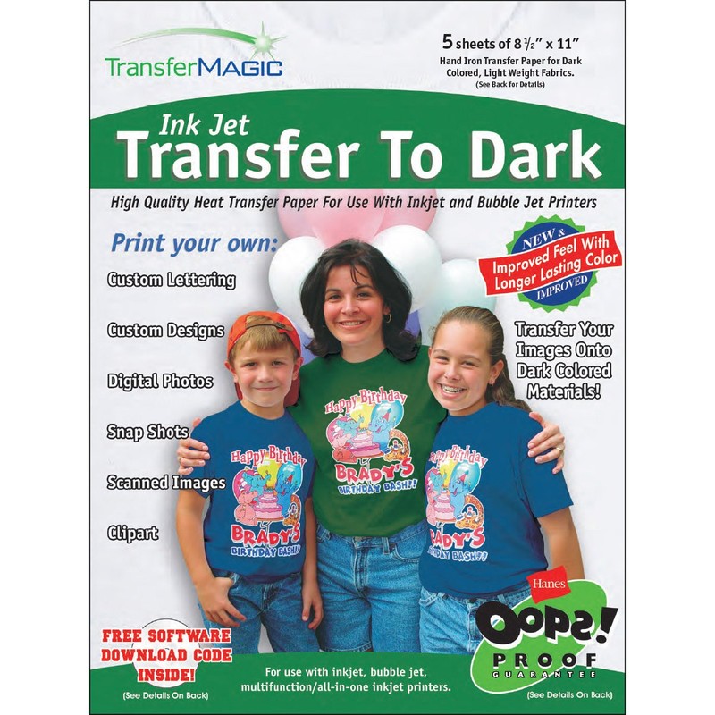 Transfer Magic Fxtd-5 Ink Jet Transfer Paper for Dark Fabric