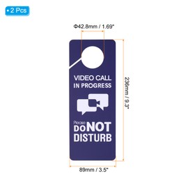 PATIKIL Do Not Disturb Door Hanger Sign, 2 Pcs PVC Double Sided Video Call in Progress Door Sign Decor for Office, Meeting, Session, Home, Recording, Purple, 9.3" x 3.5"
