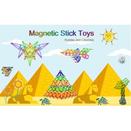 160pcs Magnetic Building Blocks Toys, 2.3" Magnetic Sticks and Non-Magnetic Balls Set Magnet Game for Kids and Adult, 3D STEM Building Toys with Storage Bag