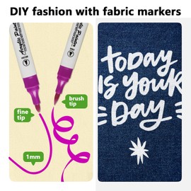 Dual-Tip Art Markers Set, 48 Colors, Acrylic Paint Markers with Storage Case (48 Colors)