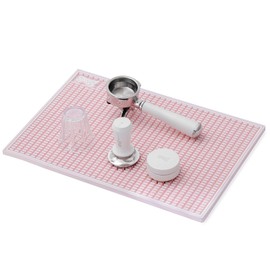 Coffee Bar Mat, 10mm Thick Non-Slip Rubber Bar Drip Tray, Heavy Duty Waterproof Bartender Mat for Countertops, Dishwasher Safe, Easy Clean for Coffee, Beer, Cocktail, Kitchen (Pink, 12*18)