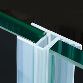 【New Upgrade】Shower Door Seal Strip, 120" Self Adhesive Soft Frameless Glass Door Sweep Side Seal to Stop Shower Leaks U Type, Fit for 10mm (3/8”) Glass Door