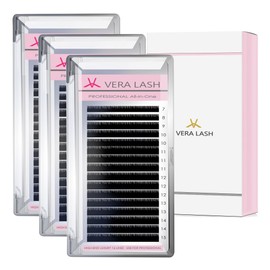 VERA LASH 3 Boxes, MIX Type Eyelash Extensions Synthetic Mink Tray, 16 Rows Light and Long Lasting False Eyelash Matsueku J,B,C,CC,D, DD,L,L+ Curl/MIX Type (CC-0.2-Mix (0.2-Mix (0.2-Mix (0.3-0.6
