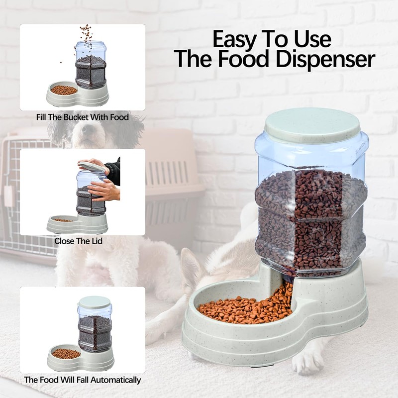 Gravity Automatic Pet Feeder for Large Breeds,6L Dog Food Feeder
