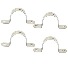 MACHSWON Pack of 4 Pipe Band Clamp 120 mm 304 Stainless Steel Pipe Clamps U-shaped Pipe Straps Saddle Clip Two Hole Pipe Band Tension Clips U Pipe Ring Hose Clamp