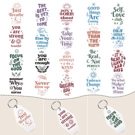 Rub on Transfers for Crafts - 80 Sheets Inspirational Flower UV DTF Stickers Motel Keychain Vintage Butterfly Boho Sun Moon Waterproof UVDTF Transfer Decals for Hotel Keychain