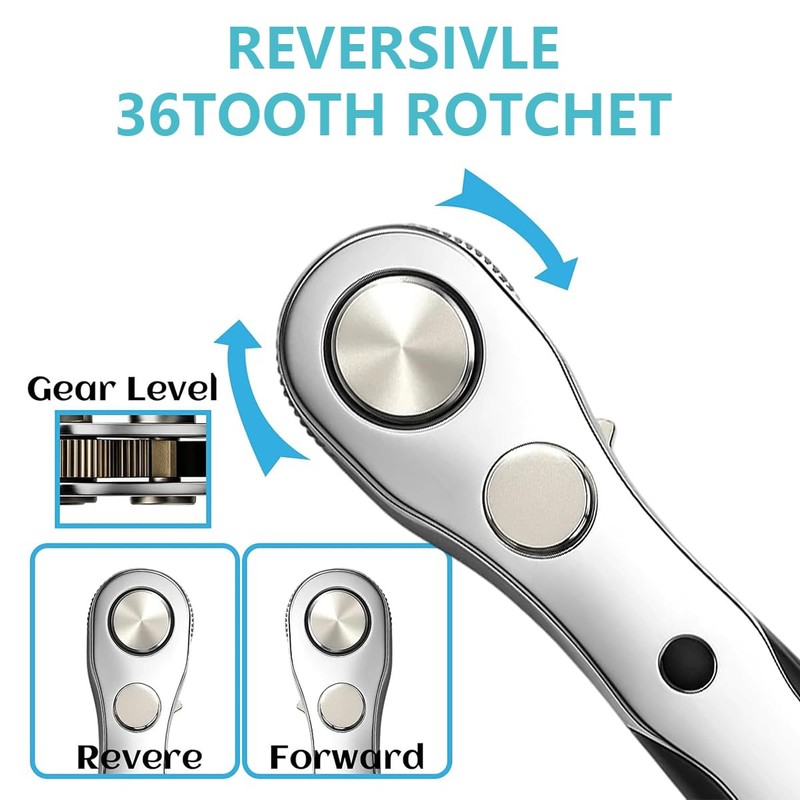 Maven Gifts Mini Ratchet Screwdriver Set with Right Angle &