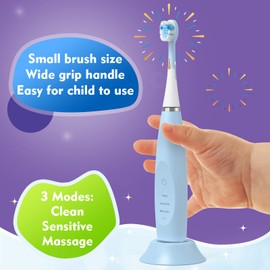 FUMEIKANG Kids Electric Toothbrushes 2 Pack Smart Sonic Toothbrush for Boys and Girls 3 4 5 6 7 8 9 10 11 12 (Blue+Pink, 2 Pack)