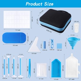 LYMUSUMI 30 Slots Diamond Art Storage Containers for Adults Portable Bead Storage Boxes for Diamond Painting Accessories and Tools（Blue）