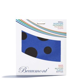 Beaumont Musical Polishing & Cleaning Patterned Blue Polka Dot Instruments Trumpet Clarinet Sax Flute Recycled Microfibre Cleaning Cloth Brass Silver 25 x 25cm (BFC-BP)