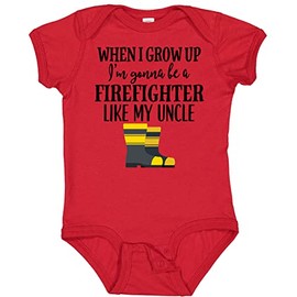 inktastic Future Firefighter Like My Uncle Baby Bodysuit Newborn Red 2fad7