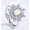 Natural Opal Adjustable Cluster Ring, Razzberry Custom Gemstone Designs, 925