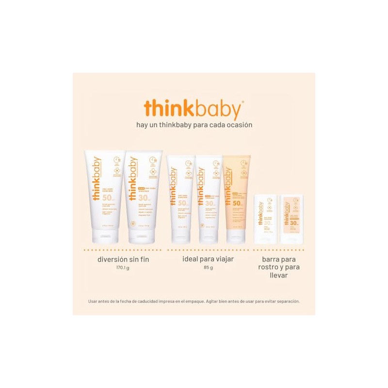 Thinkbaby Safe Sunscreen SPF 50+ - 6oz Family Size