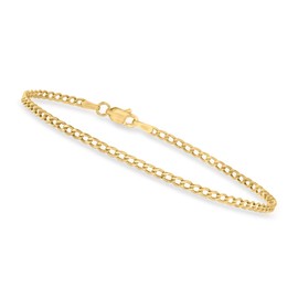 Canaria 2.3mm 10kt Yellow Gold Curb-Link Bracelet. 8 inches