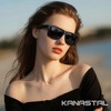 KANASTAL Black Sports Sunglasses Mens Polarised Square Dark Cycling Glasses
