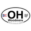 US Decal, Inc. Woodmere, Ohio Oval Sticker with State Flag