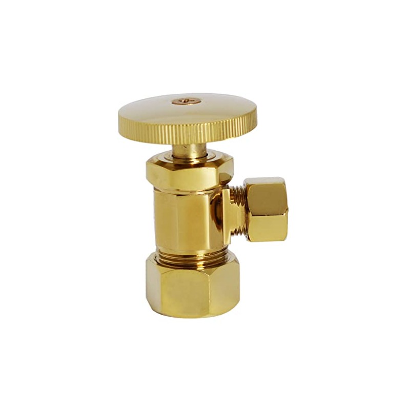 Westbrass Round Handle Angle Stop Shut Off Valve, 1/2" Copper