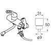 SANEI PT17-7F Water Purifier Splitter Adapter, One-touch Connection, Connection Diameter