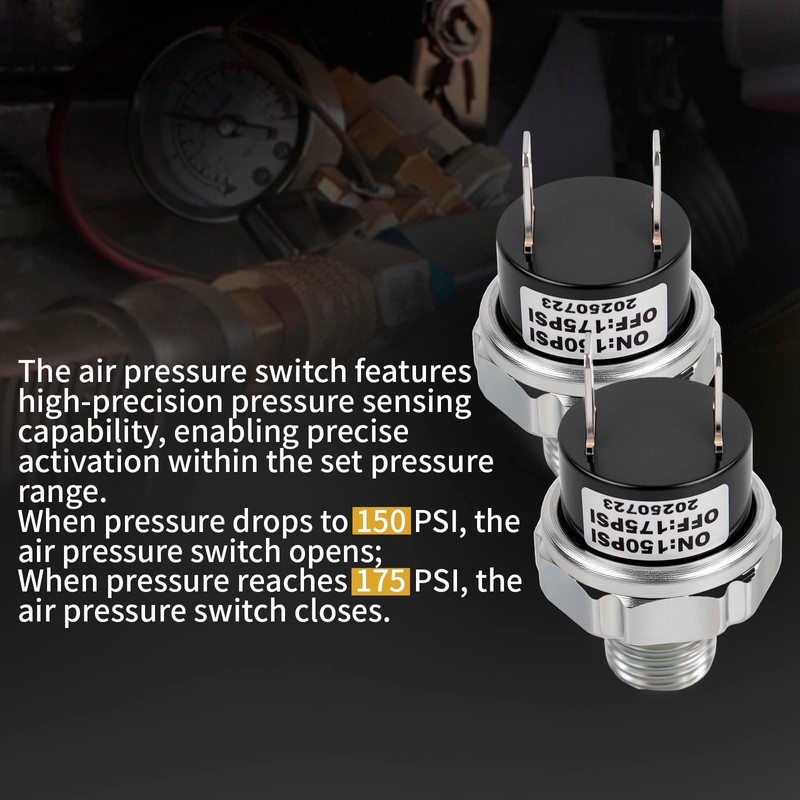 CNWZYMX 150-175 PSI Air Pressure Switch 1/4 NPT Thread for