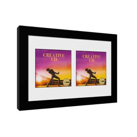 Creative Picture Frames 8" x 12" Double CD Cover Art Music Frame with White Matting Self Standing or Wall Display