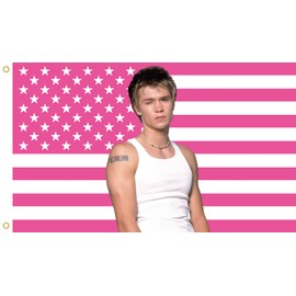 MAGJIUKE Chad American Flag Tapestry - Pink Michaell USA Flag 3x5 Feet,Muray Polyester Banner for College Dorm Room Bedroom Outdoor Parties Decor with Brass Grommets