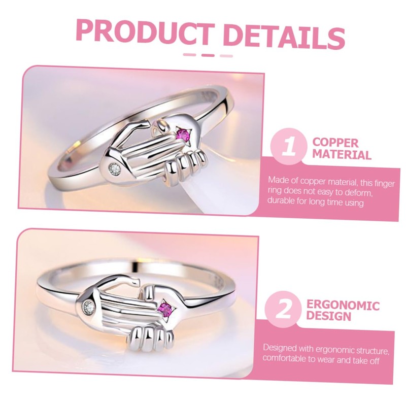 Healeved 3sets 2pcs Opening Rings for Couples Creative Lover Jewelry