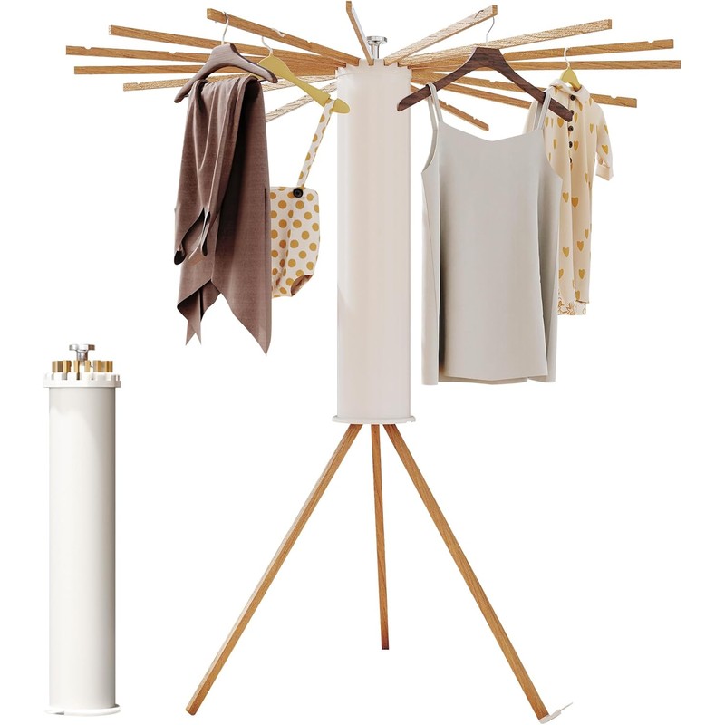 Clothes Drying Rack Foldable,Laundry Drying Rack,Drying Rack Clothing(16 Wood Poles),Clothes