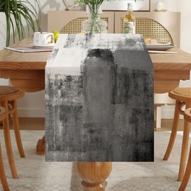 LOZULO Table Runner Modern Grey Runner Table Boho Linen Table Runner Washable Country House Style Table Runner Party Table Decoration Outdoor Weatherproof Table Runner 40 x 140 cm for Coffee Table
