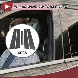 HEROFFIX 6 Pcs Door Pillar Window Trim for NISSAN MAXIMA 2016-2023 Front Rear Left Right Anti Scratch Sticker Pillar Posts Cover Carbon Fiber Pattern Black