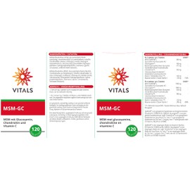 Vitals - MSM-GC 120 Tablets with 250mg Glucosamine, 225mg Chondroitin and 60mg Vitamin C from Ester-C in Relevant Dose. With Only the Best Ingredients in Relevant Dose