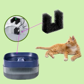 Qzbhct 16 Pack Pet Replacement Pre Filter Sponges for 118oz/ 3.5L Pet Water Fountain Cat Water Foam Filter 135oz/ 4L Dog Drinking Water Sponge Foam Filters for Pet Dog Cat Fountain