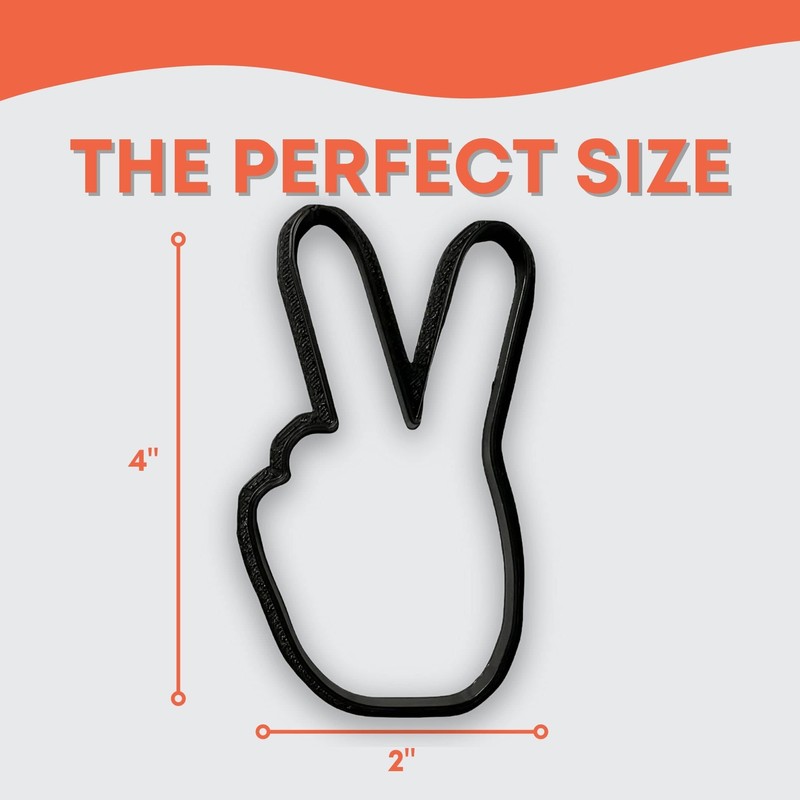 Peace Sign Fingers Cookie Cutter Polymer Clay Cutter with Easy
