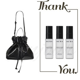 Hera Leather Bokjori Bag + Hera Makeup Fixer 30ml Set of 3 / 헤라 레더 복조리 백+헤라 메이크업 픽서 30ml 3개 구성 세트