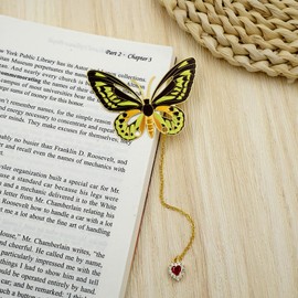 KIZOSA Butterfly Bookmarks for Women,Metal Bookmark,Unique Gifts Book Markers for Women Book Lovers,Teacher Appreciation Gifts,Valentine Mother's Day Christmas New Year Birthday Gift (05-Green)