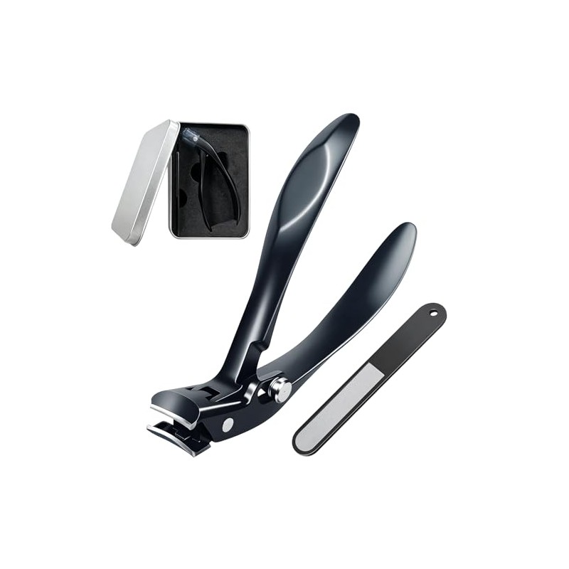 Ergonomic Toenail Clippers with Wide Jaw for Easy Trimming