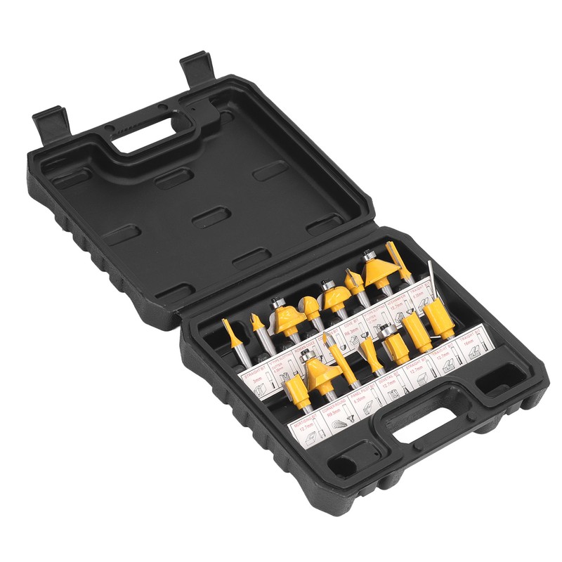 15Pcs Router Bit Straight Slotting Router Bit Cutter Tool Set
