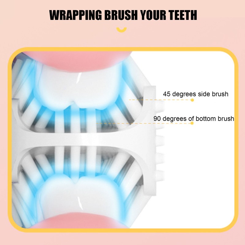 Cute Cartoon Bear Pattern U Shaped Automatic Toothbrush Electric Children