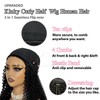 Lametope Glueless Half Wig Human Hair Kinky Curly 3 In
