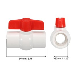 PATIKIL 32mm ID Ball Valve, 6 Pack PVC Socket Type Shut-Off Valve with Pipe Cutter for Water Flow Control, White