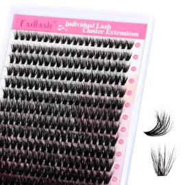Lash Clusters 50D Eyelash Clusters 3D Effect Lashes Clusters D Curl Cluster Eyelash Extensions with Thin Band Comfortable and Lightweight DIY at Home 10-18mm by FADLASH (50D-07D,10-18mm Mixed)